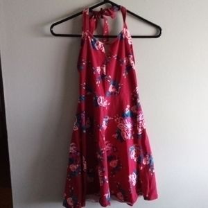 Red Halter Summer Dress
